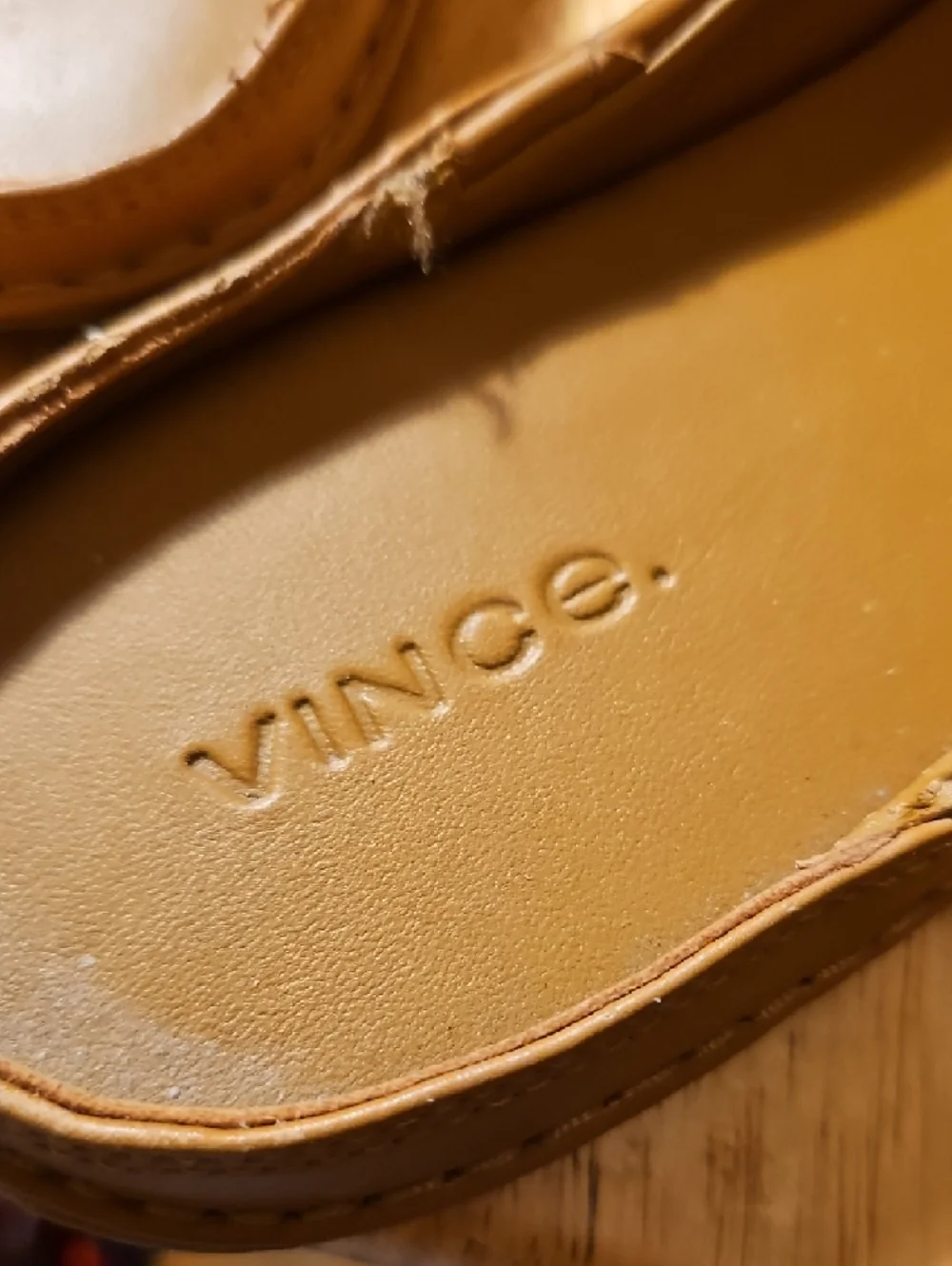 Vince Woven All Leather Slip-On Mules in Cognac - Picture 4 of 9